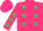 Silk - Hot pink, lime green dots
