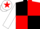 Silk - Black and Red (quartered), White sleeves, White cap, Red star