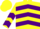 Silk - Yellow, purple 'sp', purple inverted chevrons