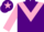 Silk - Purple, pink chevron & sleeves, pink star on cap