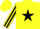 Silk - Yellow, black star, black star stripe on sleeves