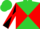 Silk - Lime green, black and red diagonal quartered block