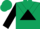 Silk - Hunter green, black triangle, black triangular panel on slvs