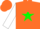 Silk - Orange, green star, orange stars on white sleeves, orange cap
