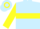 Silk - Light blue, yellow blocks, yellow hoop on slvs