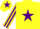 Silk - Yellow, Purple star, striped sleeves, Yellow cap, Purple star