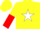Silk - Yellow, white star, yellow and red halved sleeves