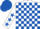 Silk - White and royal blue check, white sleeves, royal blue stars, royal blue cap