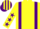 Silk - Yellow, Purple braces, Yellow sleeves, Purple stars, Yellow and Purple striped cap