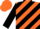 Silk - orange and black diagonal stripes, black sleeves, Orange cap