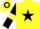 Silk - Yellow, black star, black sleeves, yellow armlets, yellow, black hooped cap