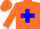 Silk - Orange, blue ' mr', blue cross