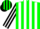 Silk - Green, black '22' & white stripes