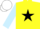 Silk - yellow, black star, light blue sleeves, white cap