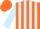 Silk - Orange body, light blue striped, light blue arms, orange cap