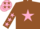 Silk - Brown, pink star, brown sleeves, pink stars