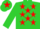 Silk - Lime green, red stars, red star on cap