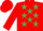 Silk - Red, emerald green stars, red sleeves and cap