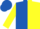 Silk - Royal blue and yellow vertical halves, blue and yellow opposing sleeves