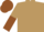 Silk - Light brown, brown sleeves, light brown and brown halved cap