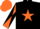 Silk - Black, orange star, orange, black diabolo sleeves, orange cap