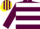 Silk - MAROON and WHITE HOOPS, maroon sleeves, maroon and yellow striped cap