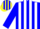 Silk - Blue, yellow and white stripes, yellow stripe on blue slvs