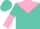 Silk - Turquoise, pink jagged yoke, turquoise and pink halved slvs
