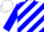 Silk - White and blue diagonal stripes, blue sleeves, white cap