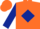 Silk - Orange body, dark blue diamond, dark blue arms, orange cap