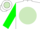 Silk - White, light green ball, white tree, green sleeves