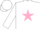 Silk - White, pink star, white cap