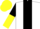 Silk - White, black stripe, black and yellow halved sleeves, yellow cap