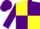 Silk - Yellow body, purple quartered, purple arms, purple cap