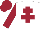 Silk - White, Maroon Cross of Lorraine, sleeves and cap