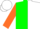 Silk - Green and white halves, green centaur emblem, black 'centaur' orange sleeves, white cap