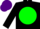 Silk - Black, green ball,  purple cap