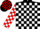 Silk - Black and white check, red and white check sleeves, black and red check cap