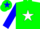 Silk - Green, white star, blue sleeves, blue, white star cap