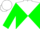 Silk - White and green diagonal quarters, white and green diagonal slvs