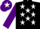 Silk - Black, white stars, purple sleeves, white hoops, purple cap, white star