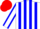 Silk - White body, blue striped, white arms, blue seams, red cap