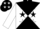 Silk - Black and white diagonal quarters, black stars on white sleeves