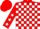Silk - Red and white checked, red sleeves, white stars, red cap