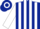 Silk - Dark blue, white striped, white sleeves, dark blue, white hooped cap