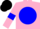 Silk - Pink, blue ball, blue armlets, black cap