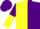 Silk - Yellow & purple halved, sleeves reversed, purple cap