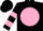 Silk - Black, pink ball, two pink hoops on sleeves, black cap