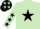 Silk - Light green, black star, black stars on sleeves and cap