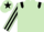 Silk - Light green, black epaulets, striped sleeves and star on cap